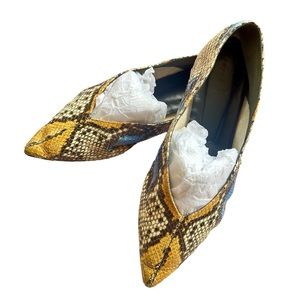 Aeydē (Aeyde) snake print, leather, made in Italy ballets/ ballerina shoes/flats